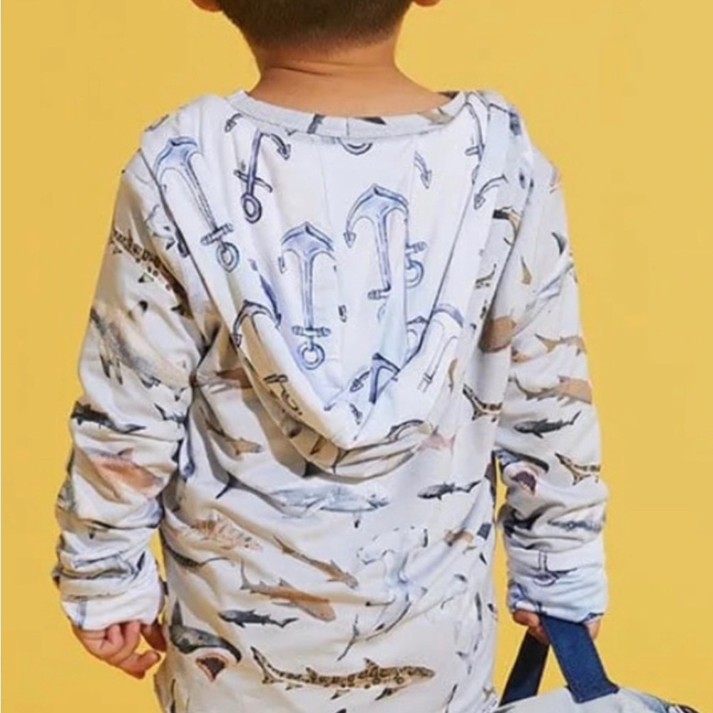 Posh Peanut Reversible Jack. Sharks and anchors. Size 6-12mo.